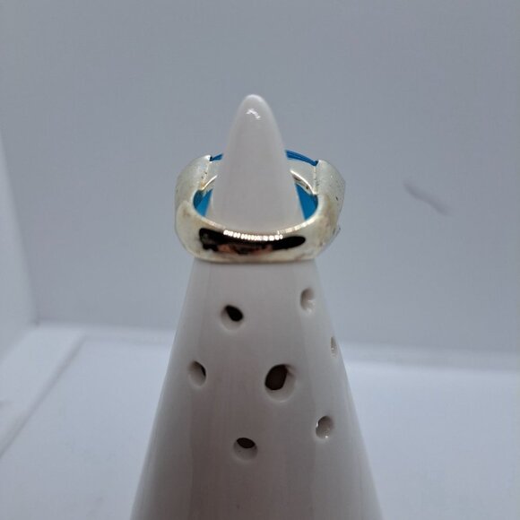 Blue catseye statement ring size 5-1/2 - Picture 4 of 5